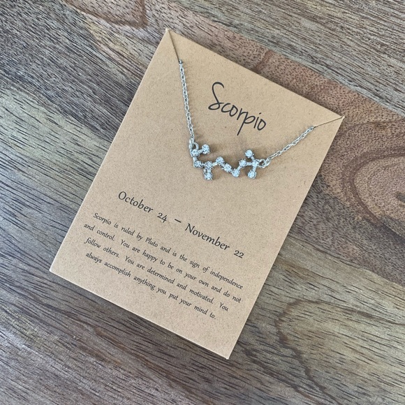 Jewelry - Scorpio Zodiac Constellation Silver Stars Necklace